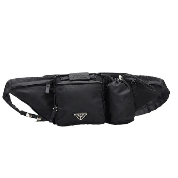 Prada Handbags - Prada Tessuto Montagna Nylon Belt Waist Bum Bag Black